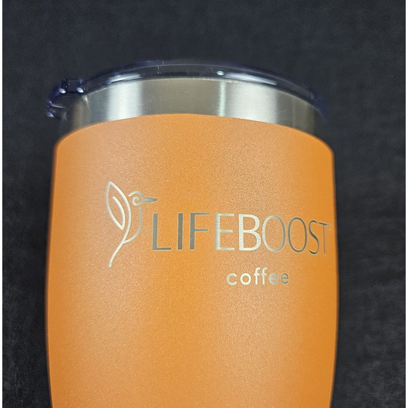 Lifeboost Coffee Travel Tumbler 20oz Hot Cold Mug Lid Hummingbird Orange Commute - Picture 3 of 9